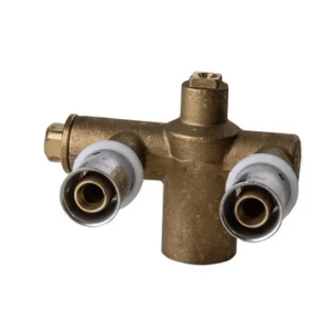 Zewotherm Pressfitting Doppel Wandscheibe U-Form aus Messing für Verbundrohr. Ideal für Heizung & Sanitär.