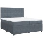 Dunkelgraues vidaXL Boxspringbett 200x200 cm mit Matratze und Samtbezug.