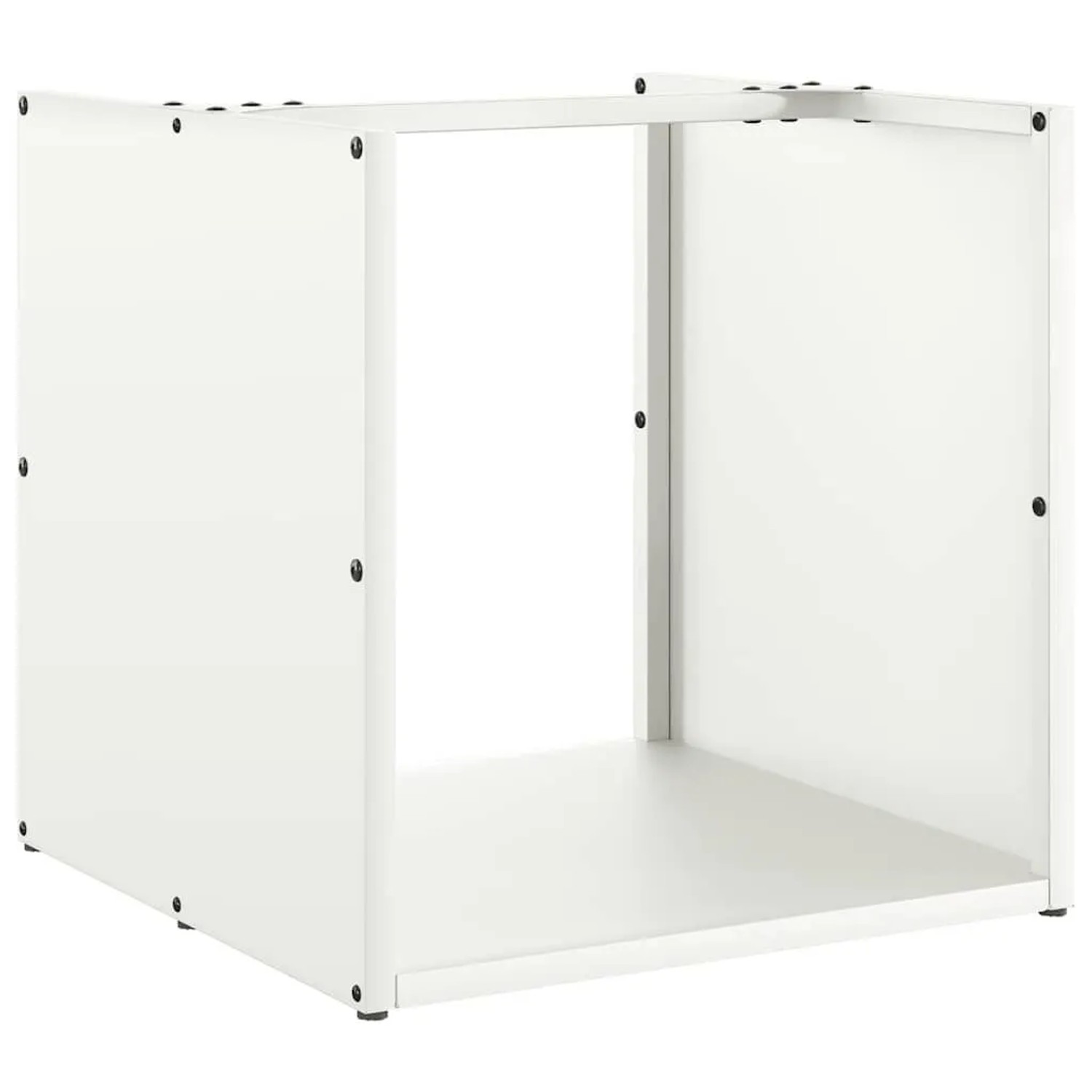 vidaXL Brennholzregal Weiß 40x40x40 cm Kaltgewalzter Stahl 864238