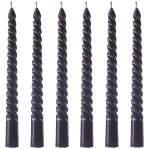 Modern Living Stabkerze Twisto II in Schwarz 6-teilig