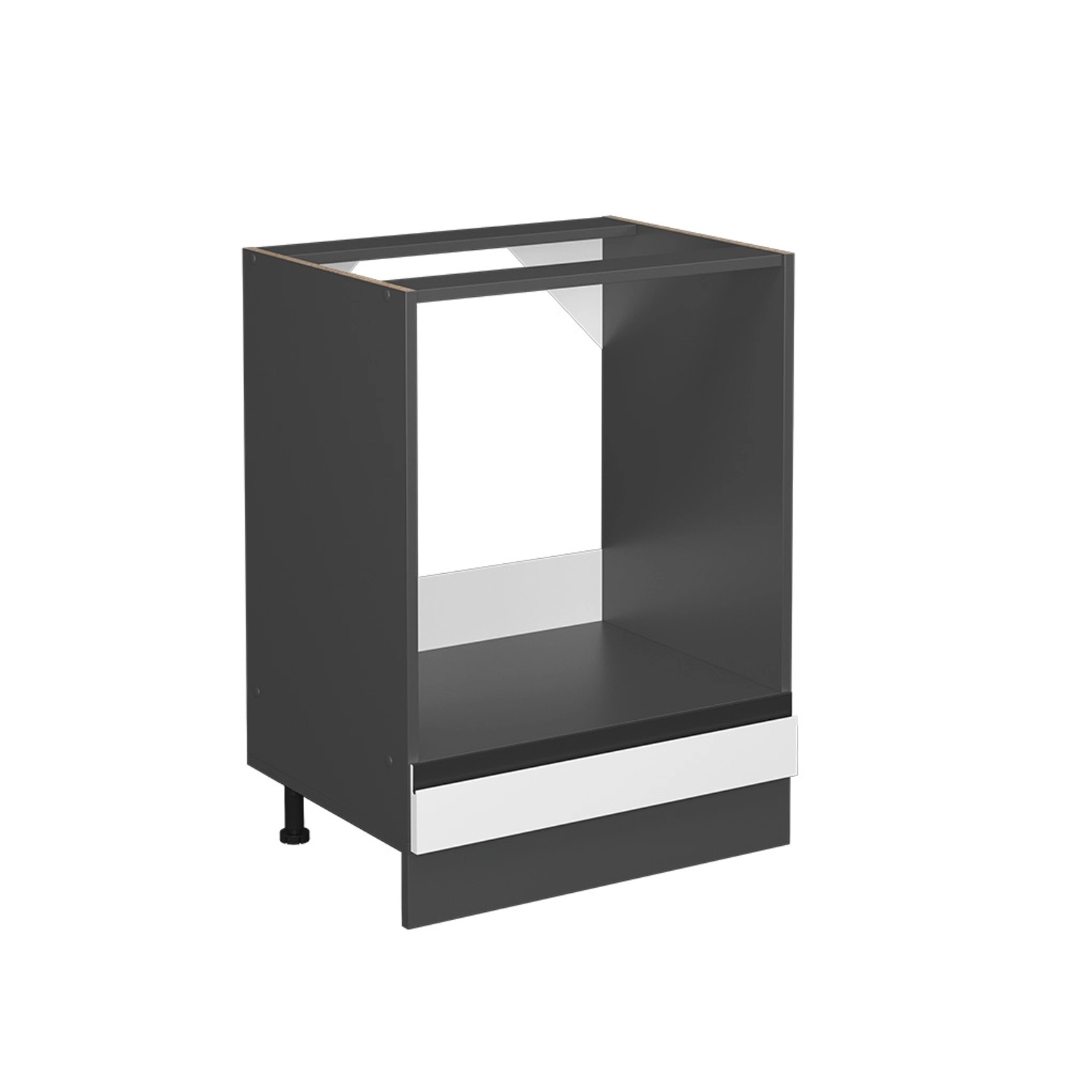 Thumbnail - Vicco Herdumbauschrank R-Line Weiß/Anthrazit 60 cm J-Shape ohne Arbeitsplatte