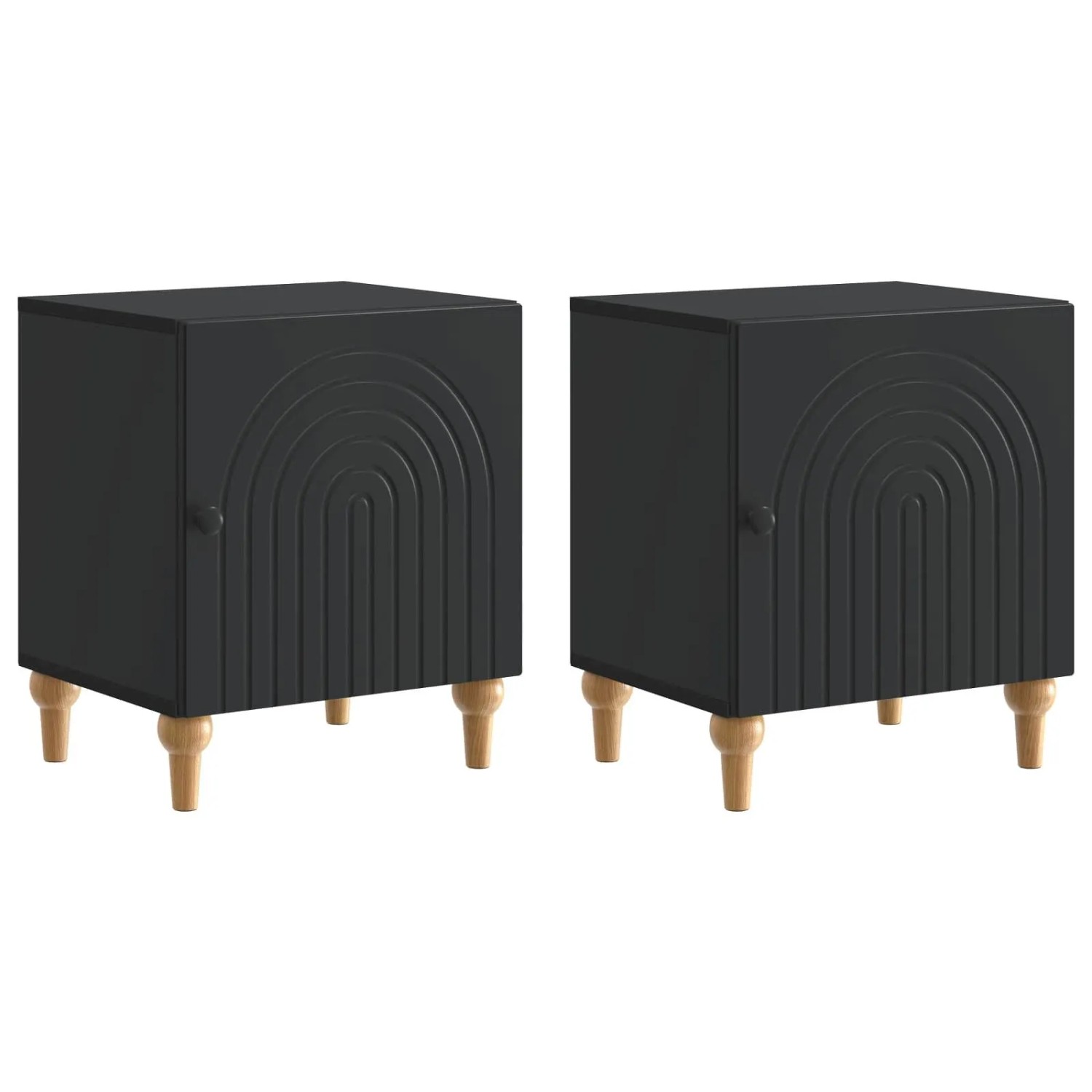 vidaXL Nachttisch 2 Stk Schwarz 43 x 34,5 x 50 cm Holzwerkstoff 894108