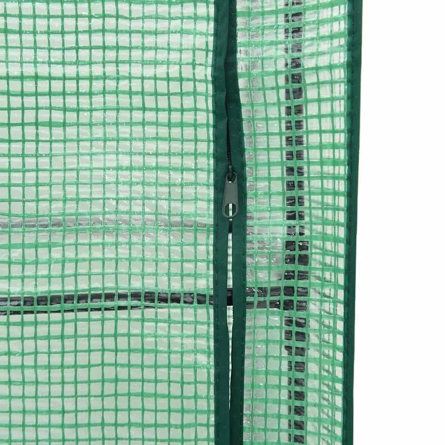 Detailaufnahme des Gewächshaus-Aufsatzes für das vidaXL Hochbeet mit Reißverschluss.