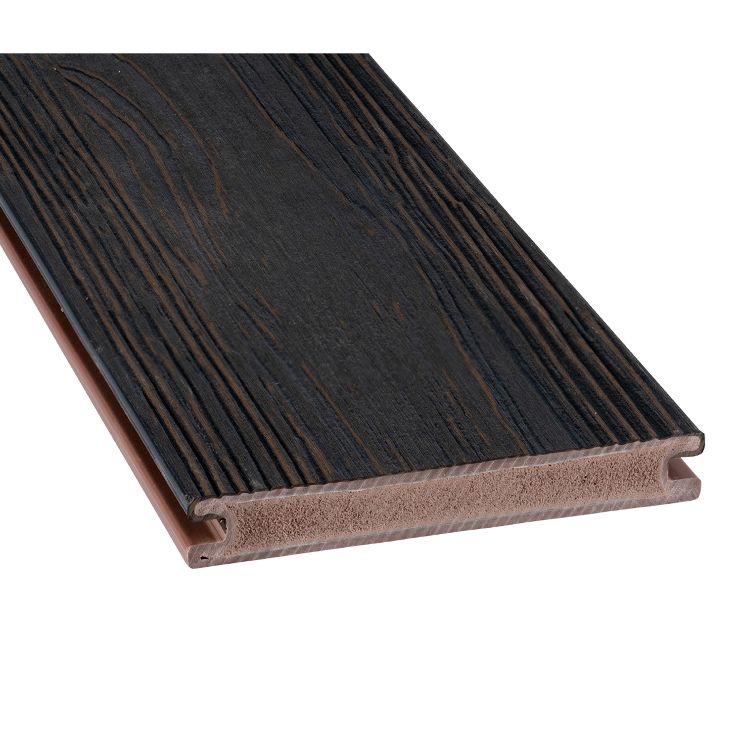 GartenLand WPC Terrassendiele Nova 21 x 140 x 3000 mm Kaffeebraun-Multicolor Geprägte Holzstruktur Co-Extrudiert Massivp...