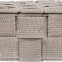 Wenko Badorganizer Adria Mini Taupe, Aufbewahrungsbox mit Deckel aus Kunststoff-Geflecht.