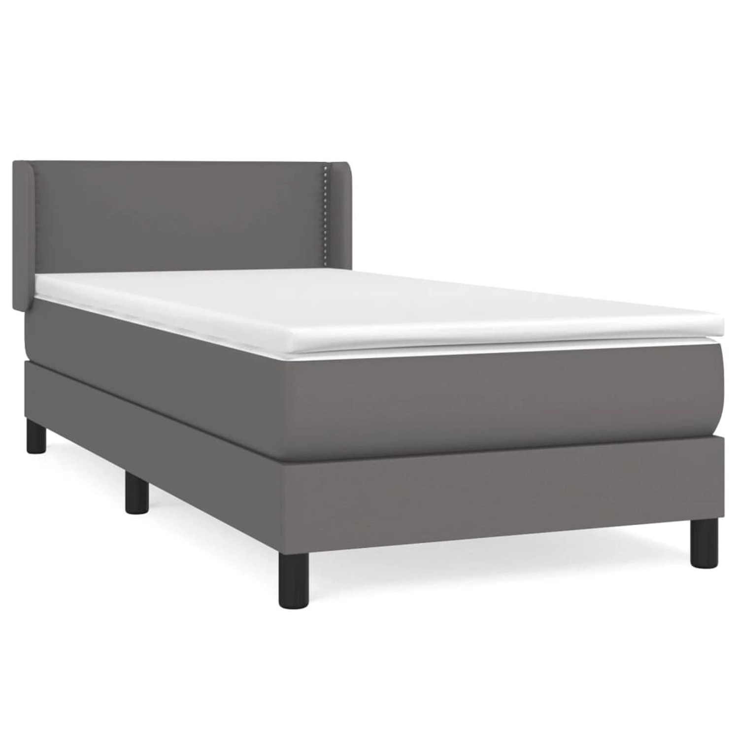 vidaXL Boxspringbett mit Matratze Grau 90x200 cm Kunstleder1376571 günstig online kaufen