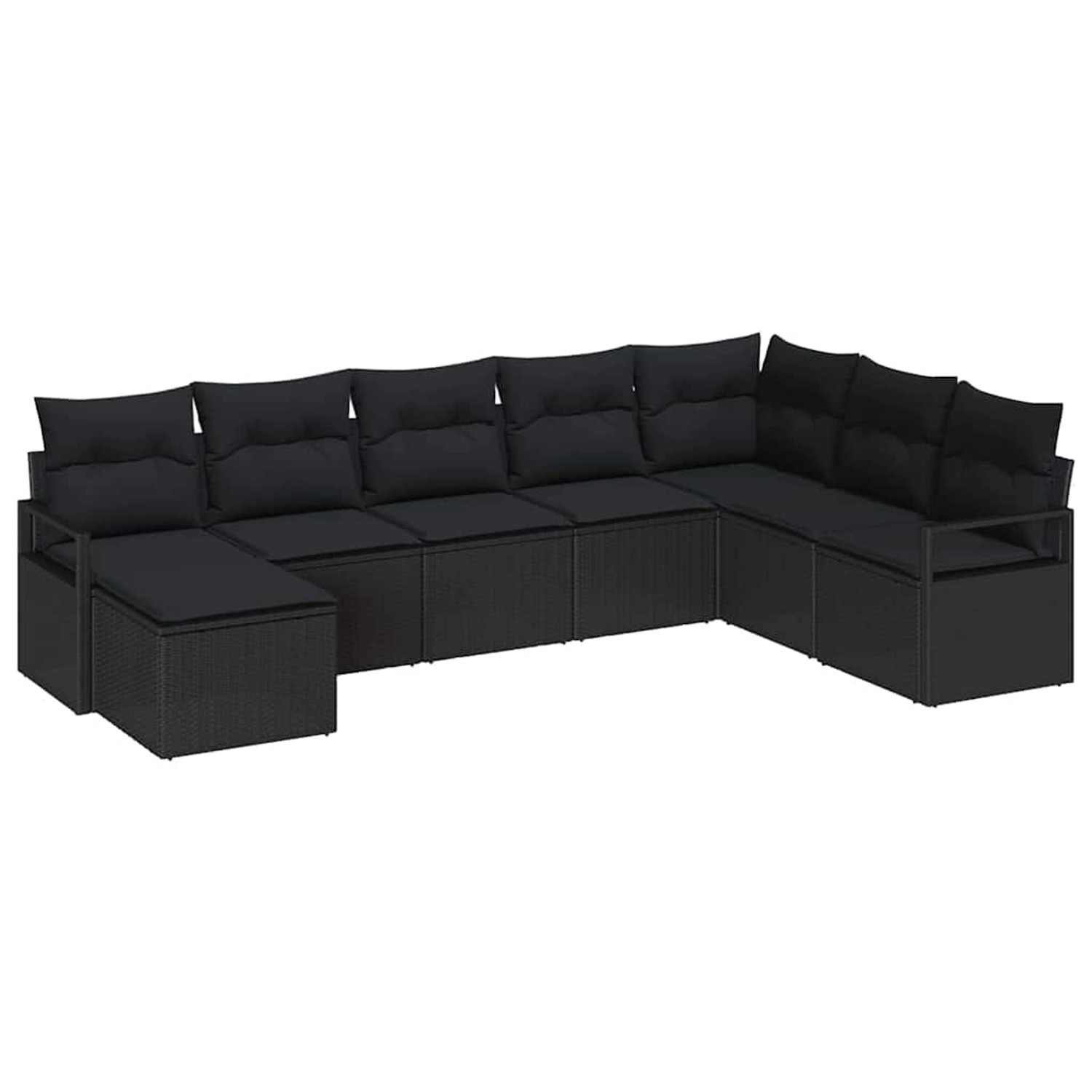 vidaXL Garten-Sofa-Set 8-Tlg Schwarz Poly Rattan 3346503 günstig online kaufen