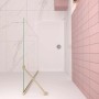 AICA Walk-In Dusche 70x200cm mit goldfarbenem Stabilisator und 8mm ESG Glas.
