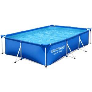 Blauer Bestway Stahlrahmenpool Steel Pro, 300x201x66 cm, eckig.