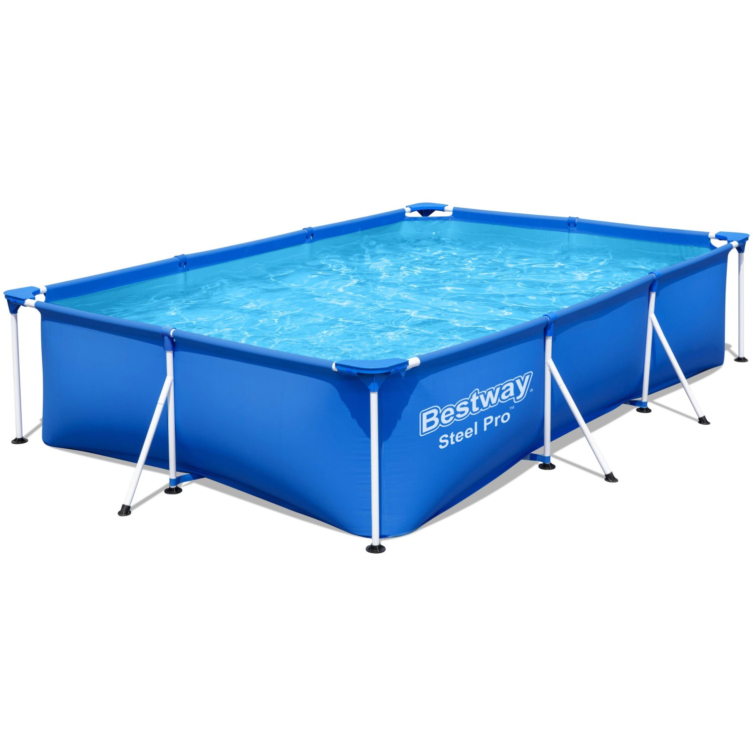 Blauer Bestway Stahlrahmenpool Steel Pro, 300x201x66 cm, eckig.