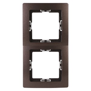 Kopp Abdeckrahmen 2-fach Paris, palisanderbraun, für Schalter und Steckdosen.