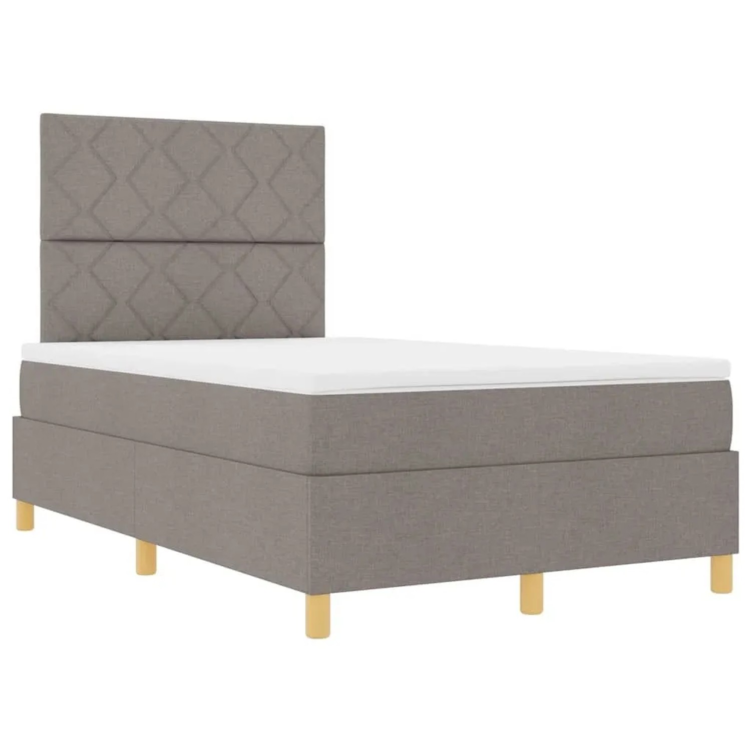 vidaXL LED Boxspringbett mit Matratze Taupe 120 x 190 cm Stoff 3343163