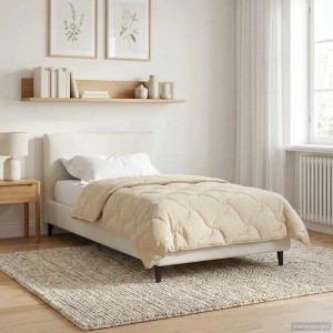 vidaXL Winterbettdecke Creme 135 x 220 cm Mikrofaser und Teddy-Fleece 42026366