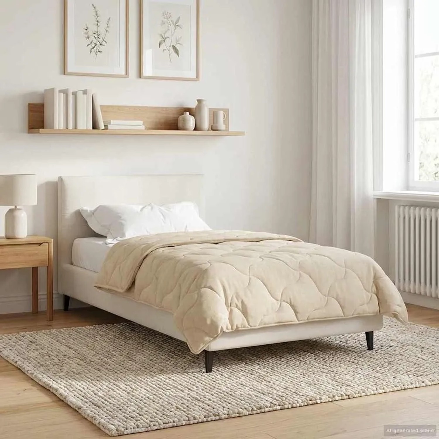 vidaXL Winterbettdecke Creme 135 x 220 cm Mikrofaser und Teddy-Fleece 42026366_2