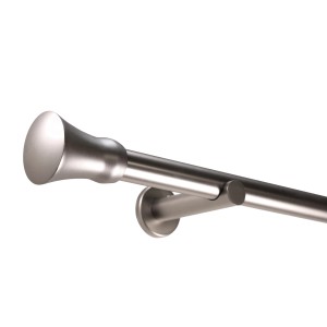 Deco-Raum Gardinenstange nach Maß 1-Lauf Kegel Ø 25mm Edelstahl-optik 190cm