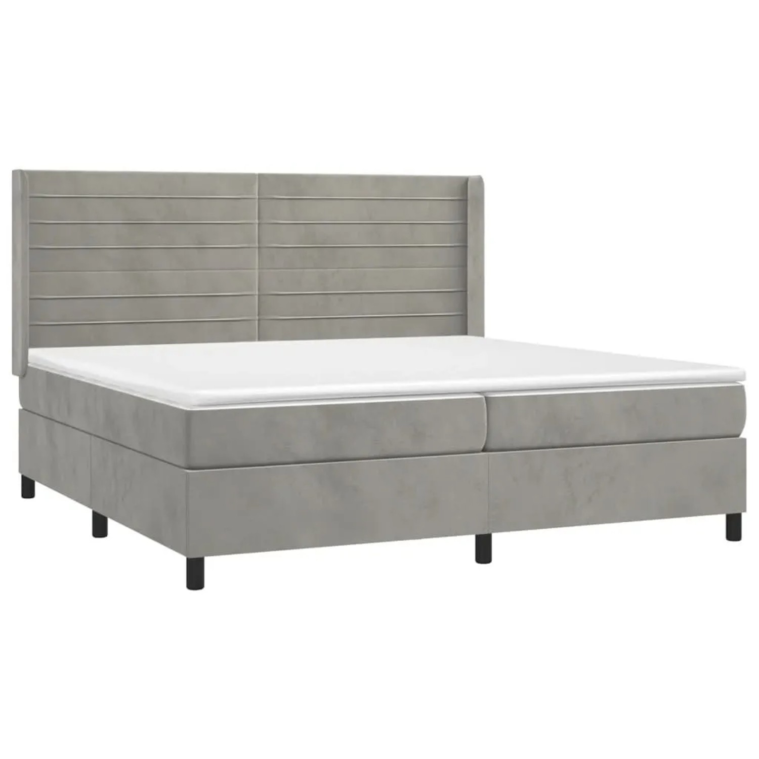 vidaXL Boxspringbett mit Matratze & LED Hellgrau 200x200 cm Samt 3139643 günstig online kaufen