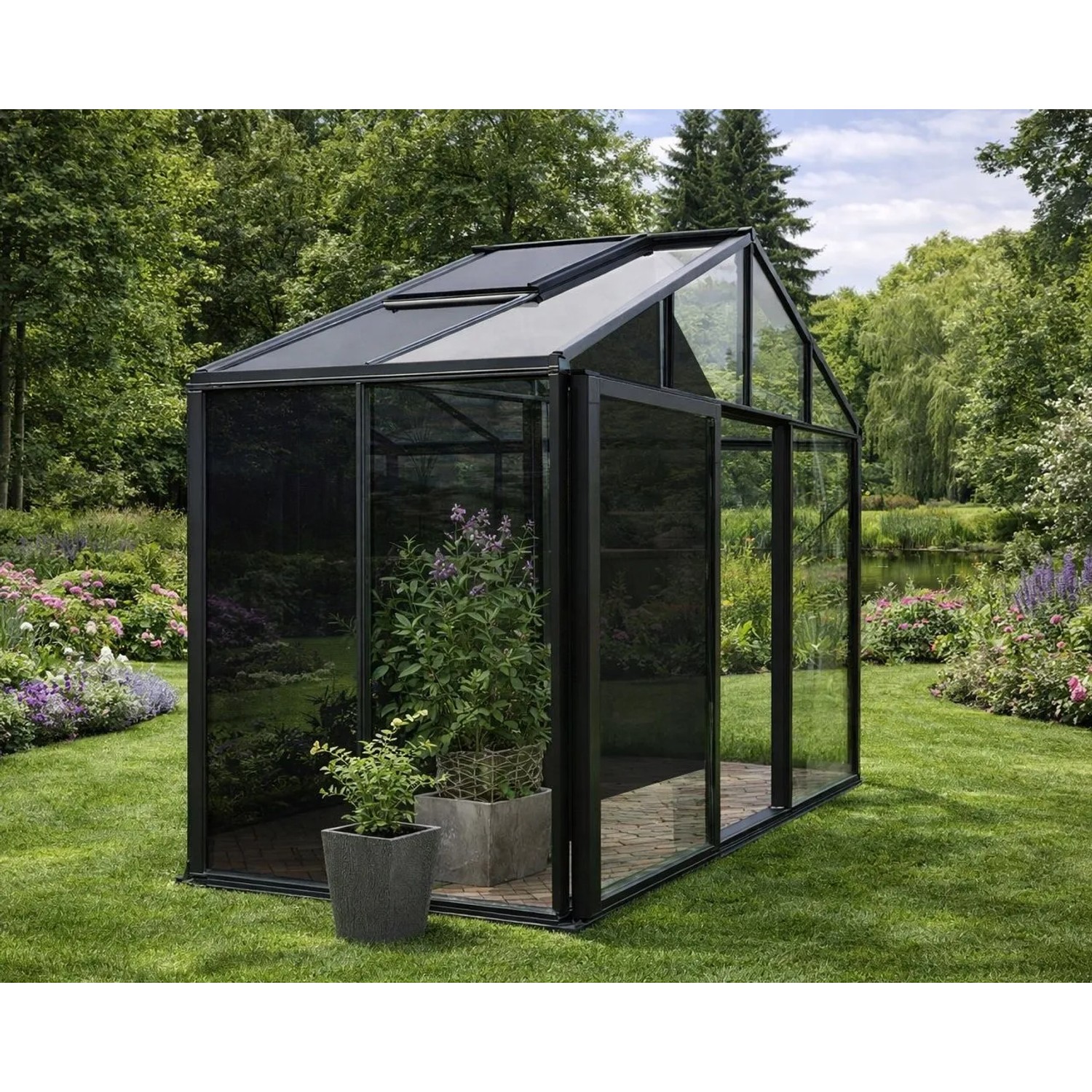 Bloomcabin Premium-Qualität Gewächshaus Klassik mit Kleinem Integriertem Stauraum GHCSS1