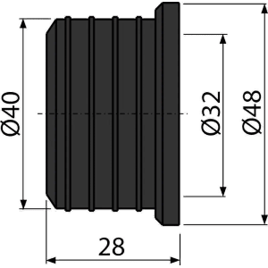Alcadrain Gumminippel Z0003-ND, Ø 40/32 mm, Fitting-Zubehör für Rohrdurchmesser-Anpassung.