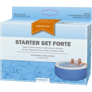 Planet Spa Wasserpflege Starterset für Chlor-Whirlpools: pH-Regler, Desinfektion, Kalkschutz.