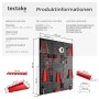Tectake Werkzeuglochwand, sechsteilig, mit Haken und Halterungen, schwarz-rot, zur Werkzeugorganisation.