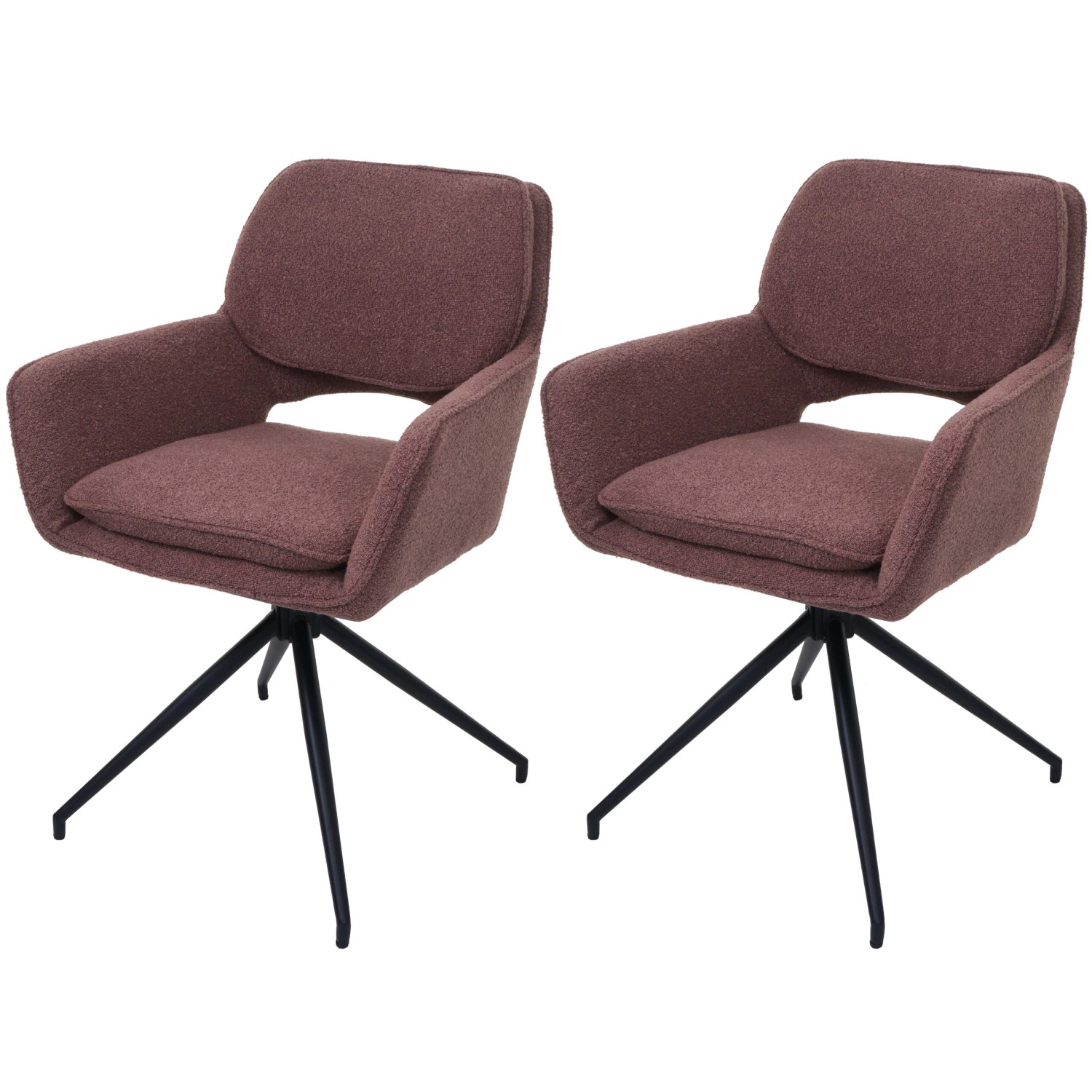 MCW Esszimmerstuhl N74 2er-Set Stoff Boucle 540g/m² Hellbraun günstig online kaufen