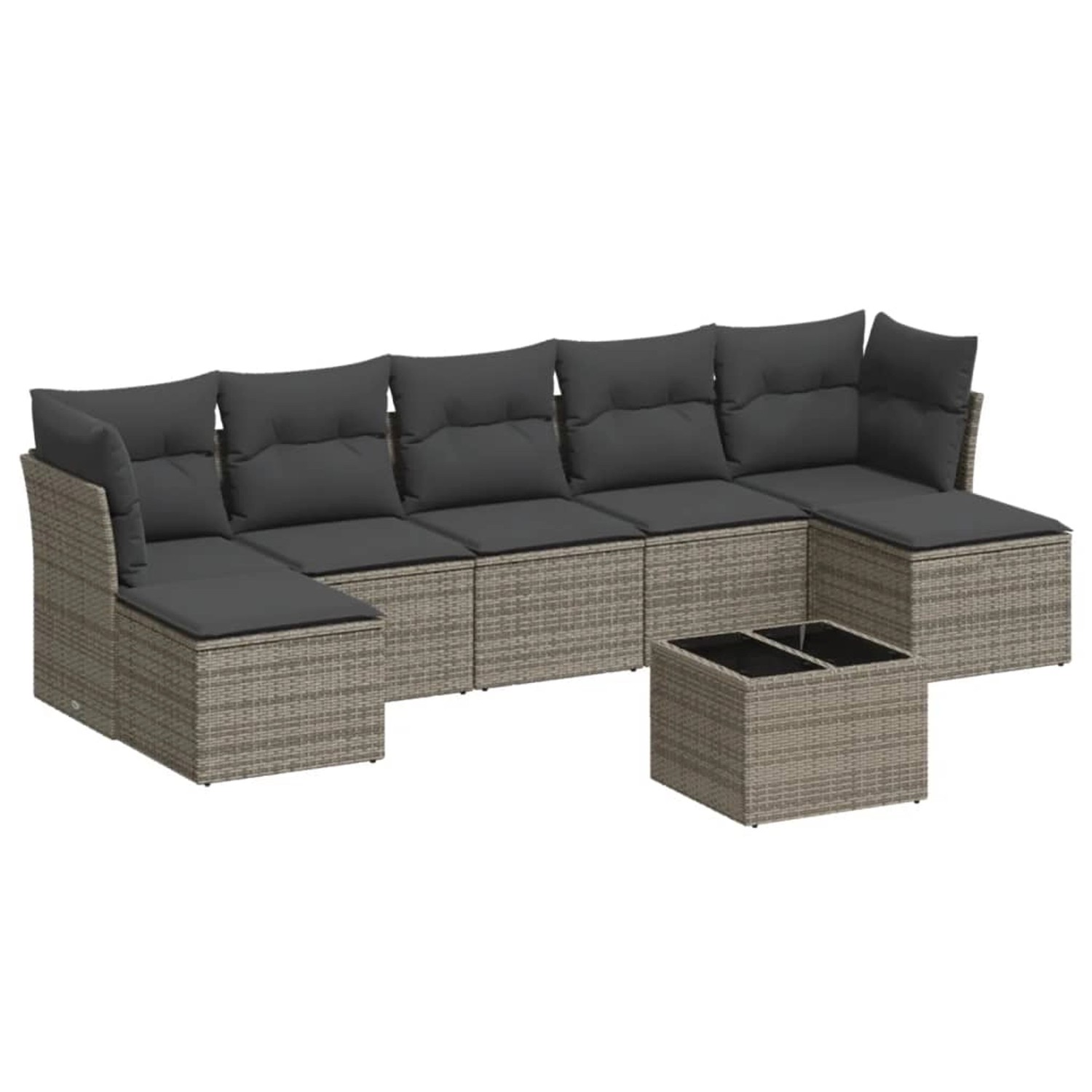 vidaXL 8-Tlg Garten-Sofagarnitur mit Kissen Grau Poly Rattan 3218040 günstig online kaufen