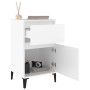 Weißer vidaXL Nachttisch (40x35x70 cm) mit Schublade und Tür, ideal für Schlafzimmer. Nachttische fürs Schlafzimmer online kaufen.