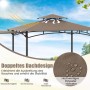 Costway Grillpavillon mit Seitenmarkise Doppeldach 318x153x250 cm Braun_5