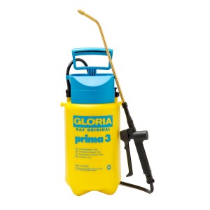 Gloria Drucksprüher Prima 3, gelb/blau, mit Messinglanze für Garten & Pflanzenpflege.