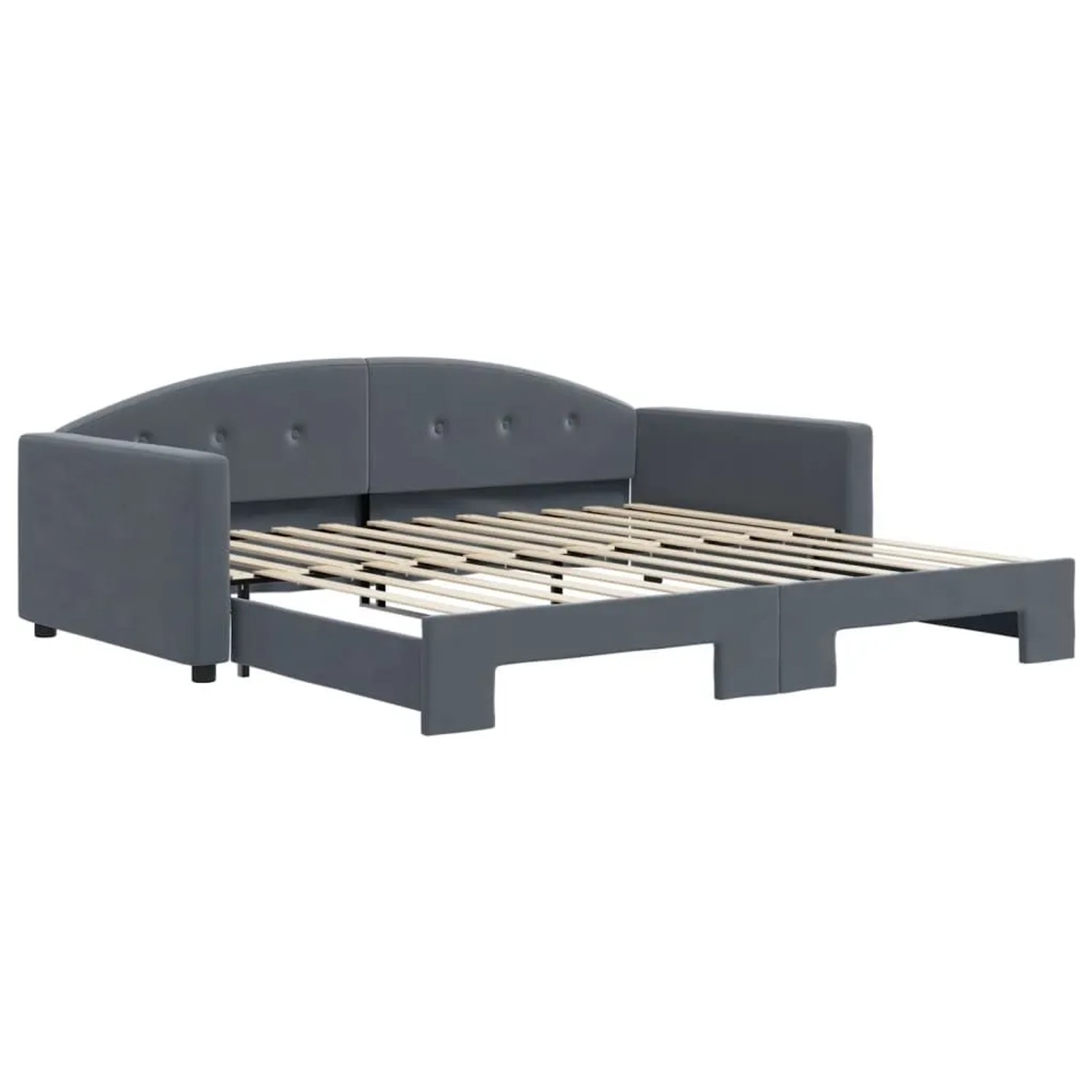 vidaXL Tagesbett Ausziehbar Dunkelgrau 100x200 cm Samt 3197309