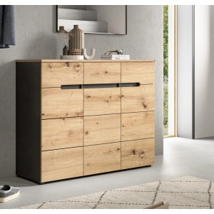 Inn.Furn Schuhkommode in Eiche und Grau 120 cm Cooper