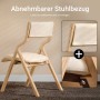 SoBuy 2er Set Esszimmerstuhl Klappstuhl Küchenstuhl Polsterstuhl mit Lehne Beige FST40-Wx2_6