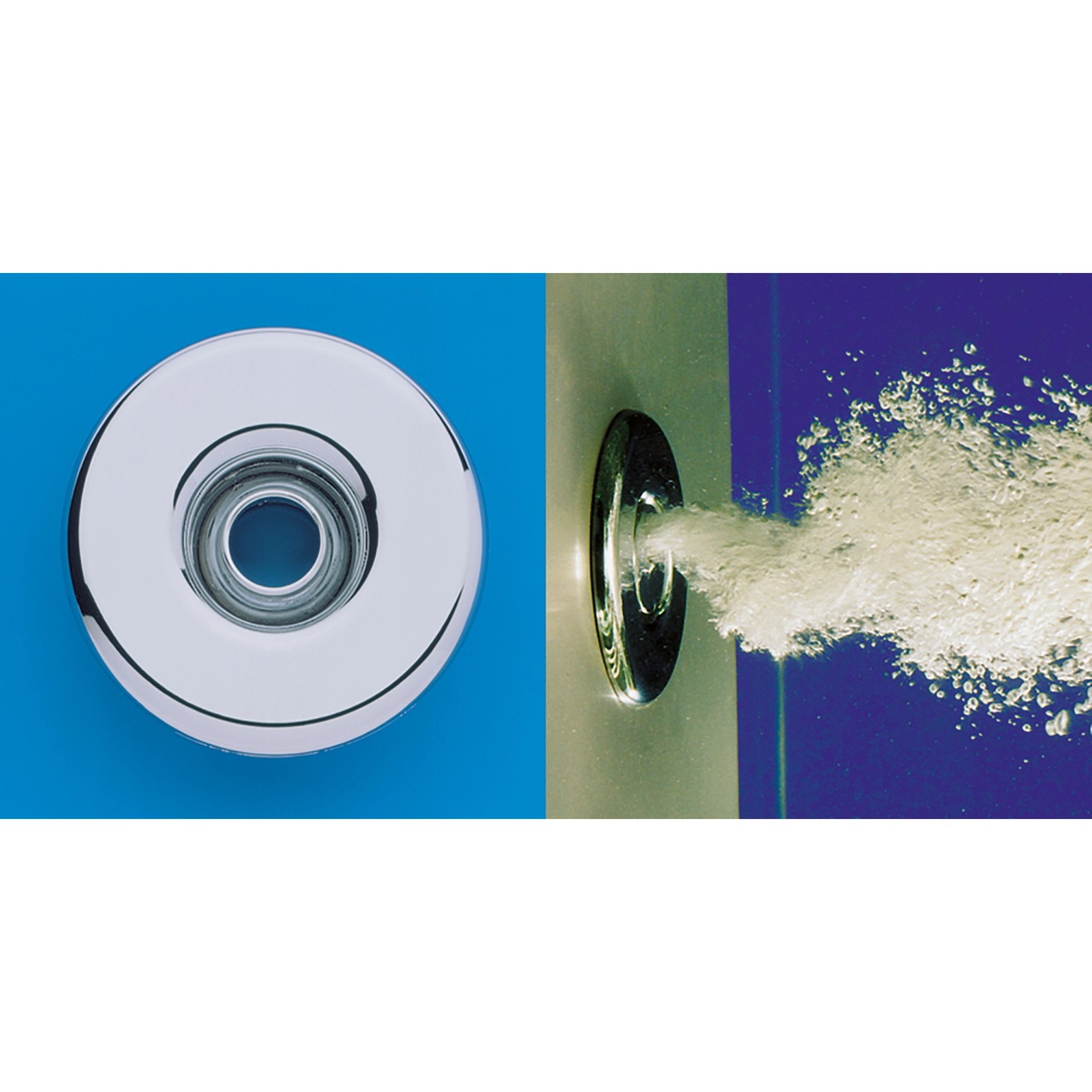 Chromfarbene Düsen des Ottofond Whirlpool Loredana im Detail.