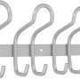 Siro Hakenleiste mit 8 Haken aus Metall in Aluminiumoptik, 400 mm lang.