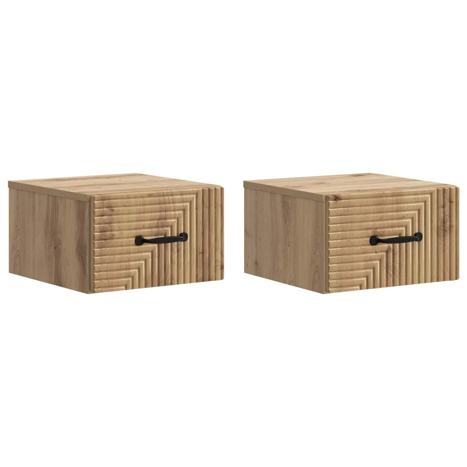vidaXL Wandmontierter Nachttisch 2 Stk Artisan-Eiche 34,5 x 33 x 20 cm 898614
