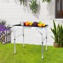 Relaxdays Campingtisch Aluminium Schwarz Klappbar Höhenverstellbar 75 cm x 55 cm x 70 cm 3,1 kg_2