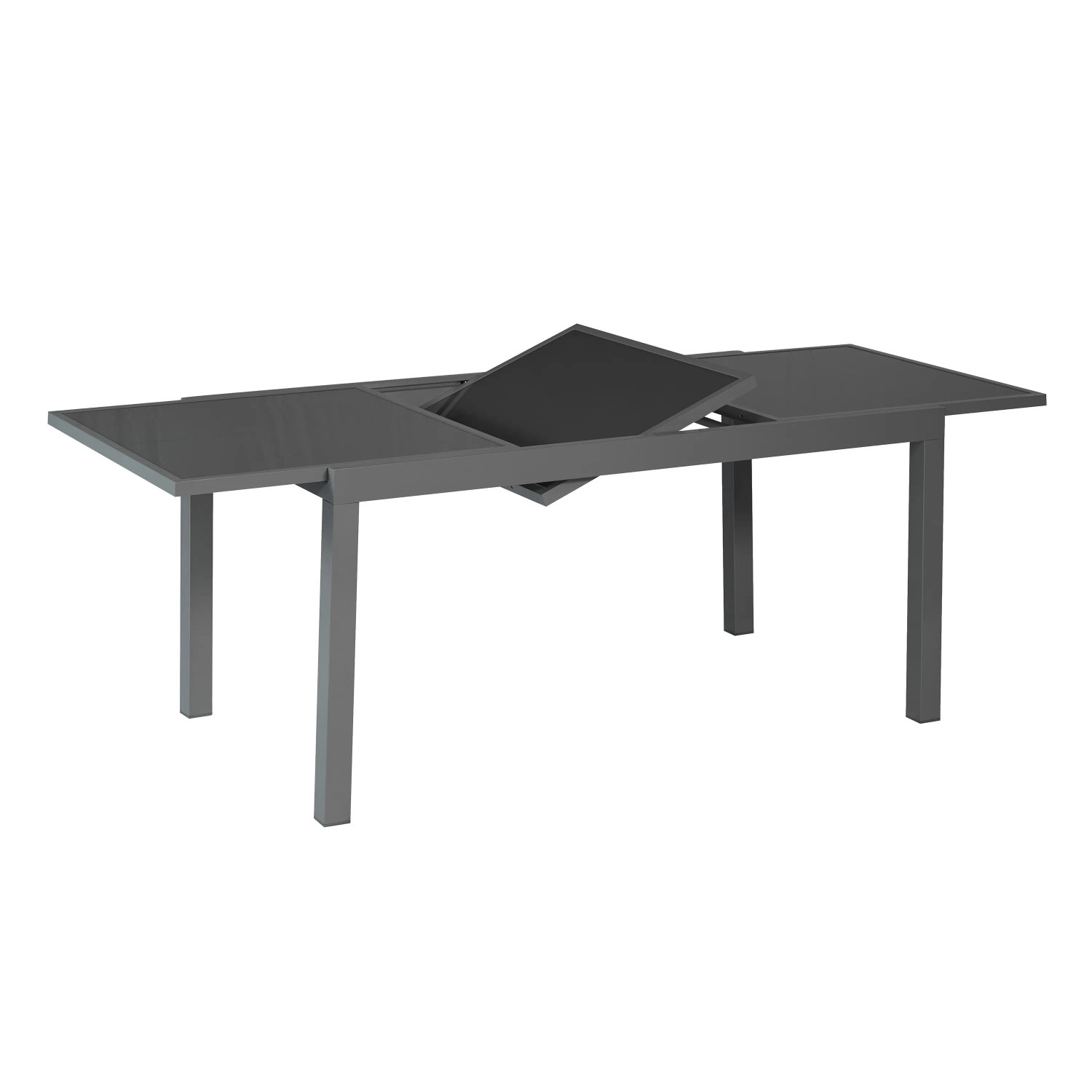 Merxx ausziehbarer Gartentisch 150 (210) x 90 cm Aluminium Glas kaufen bei OBI