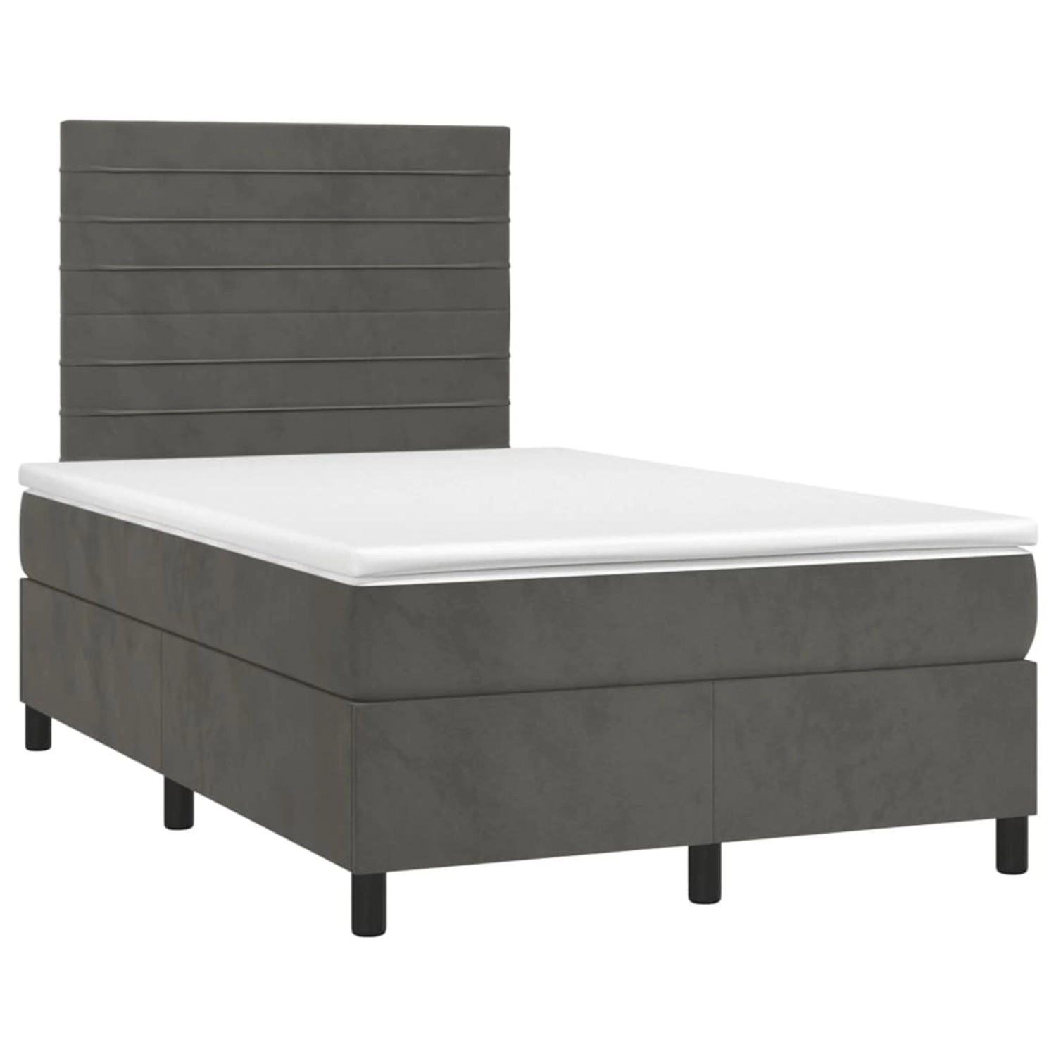 vidaXL Boxspringbett mit Matratze & LED Dunkelgrau 120x190 cm Samt 3270318 günstig online kaufen