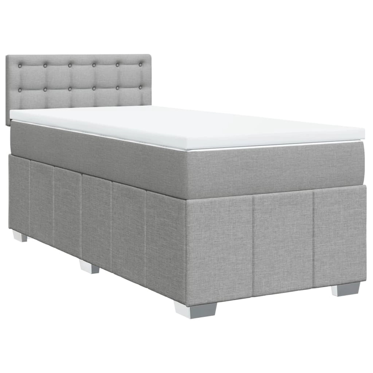 vidaXL Boxspringbett mit Matratze Hellgrau 80x200 cm Stoff 3286909 günstig online kaufen