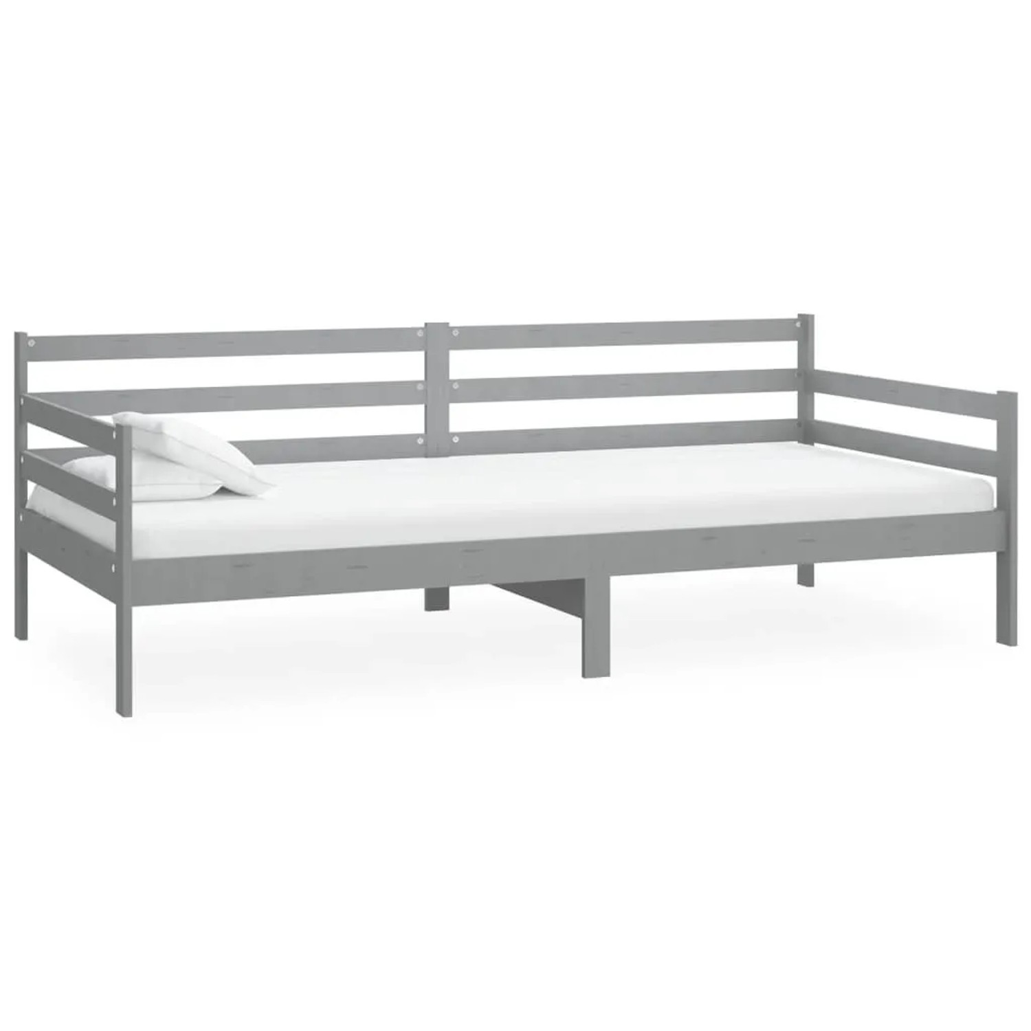 vidaXL Tagesbett mit Matratze 90x200 cm Grau Kiefer Massivholz 3083601 günstig online kaufen