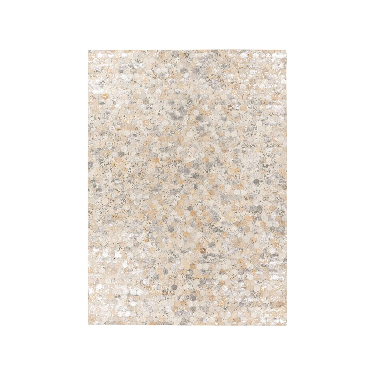 MeGusta Flachflor Teppich Silber Leder 120x170 cm Fátima günstig online kaufen