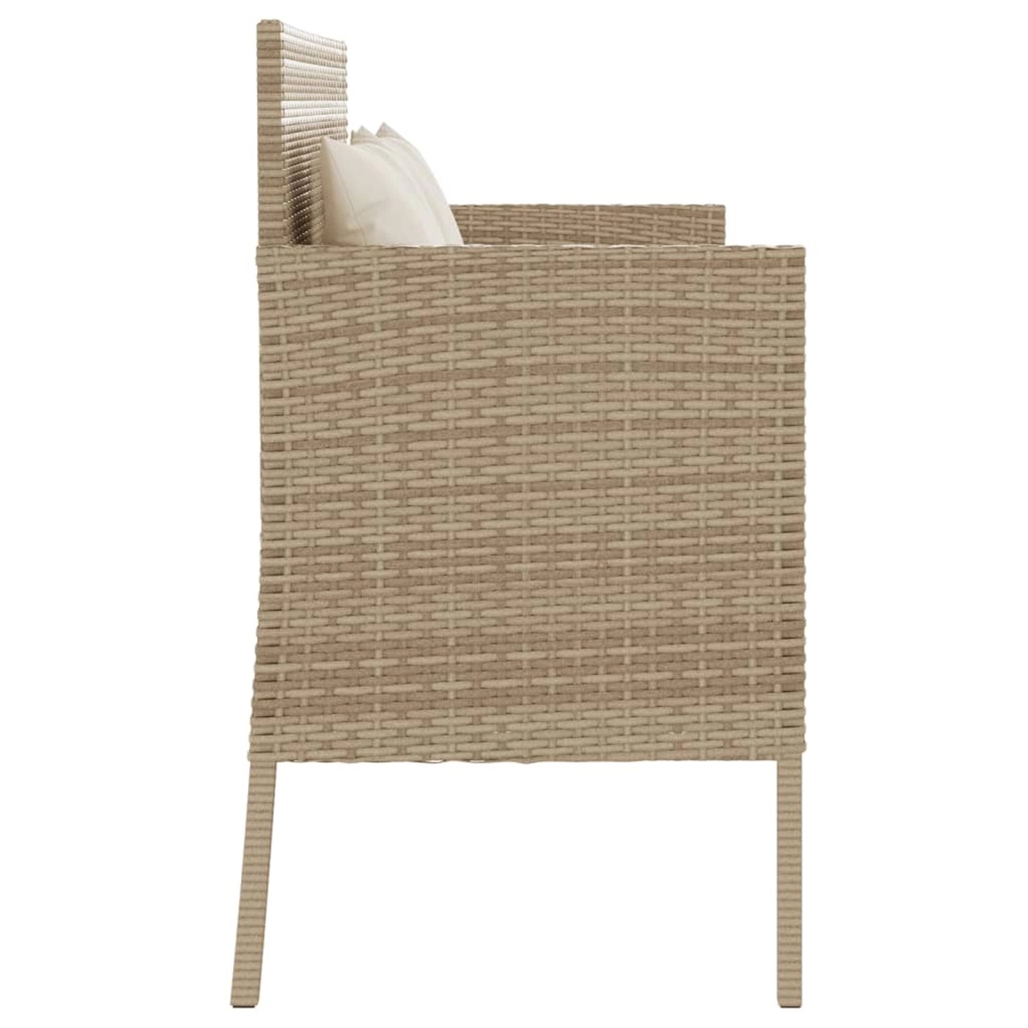 VidaXL Gartenbank Beige 110cm - PE Rattan Mit Kissen Für Terrasse & Garten