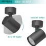 Oktaplex Bora Deckenleuchte, schwarz, schwenkbar. Aluminium Spot mit GU10 Leuchtmittel.