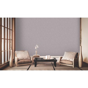 Uni Vliestapete in Taupe/Kirschblüte von Metropolitan Stories II im Raum.