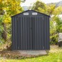 Costway Gerätehaus Metall Geräteschuppen 193 x 108 x 196 cm Dunkelgrau_4