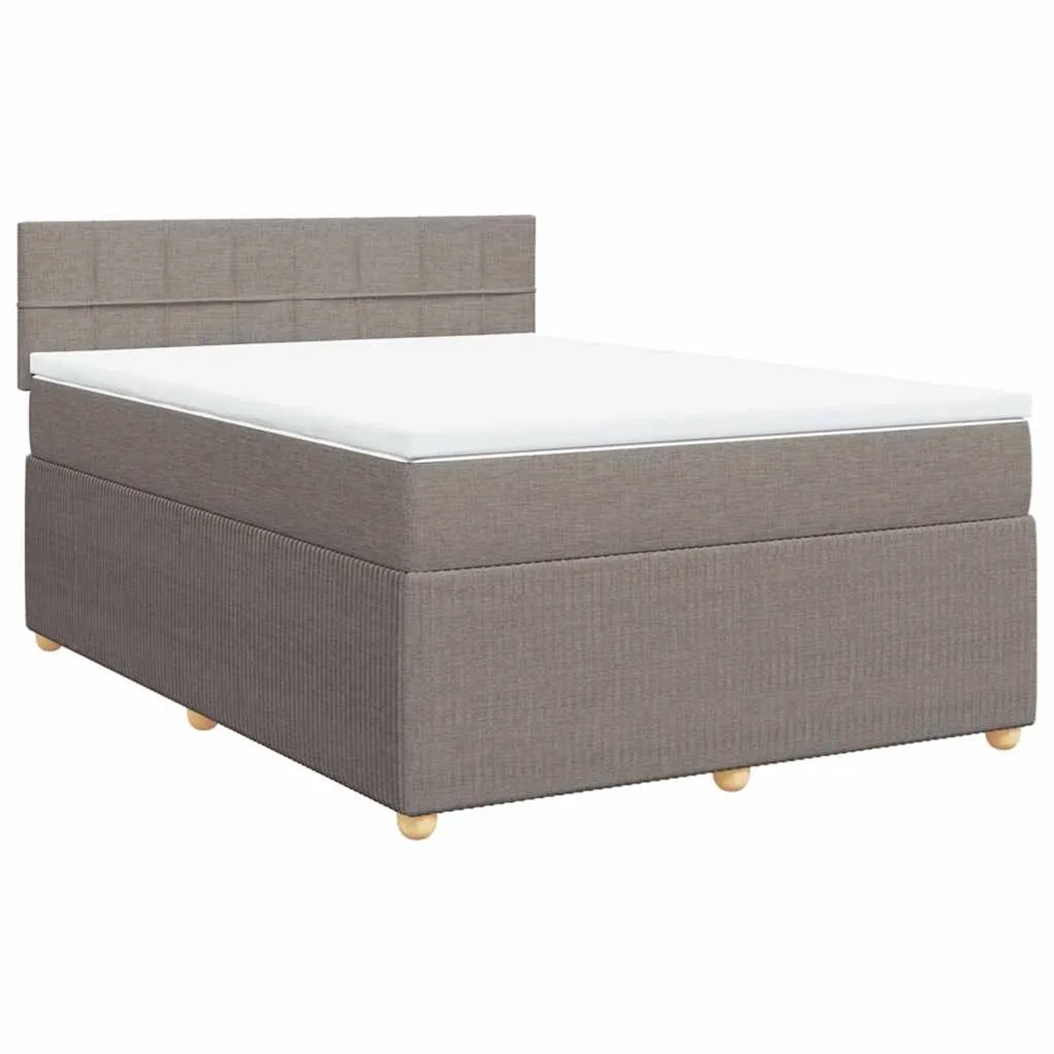 vidaXL Boxspringbett mit Matratze Taupe 140x200 cm Stoff 3287483 günstig online kaufen