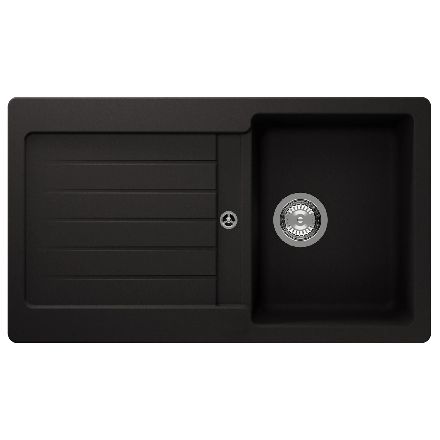 Respekta Einbauspüle Massivgranit Austin 86 cm x 50 cm Schwarz günstig online kaufen