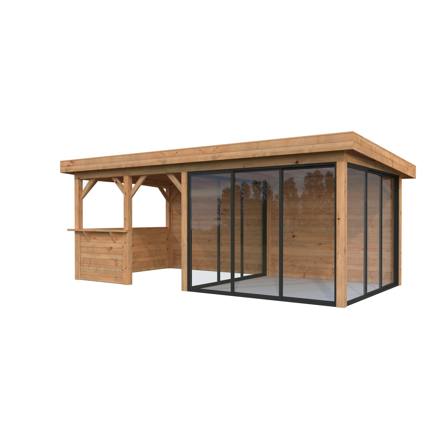 Palmako Pavillon Lenna Set 408 Slide Braun Tauchgrundiert 588 cm x 300 cm F günstig online kaufen