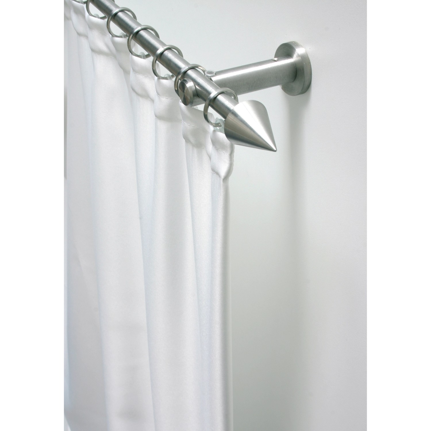 Gardinia Gardinenstange New York, Edelstahl-Optik, 12 mm Durchmesser, mit Vorhang.