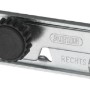 Abus Rollladensicherung RS97 SB, silberne Fenstersicherung ohne Bohren, mit schwarzem Drehknopf.